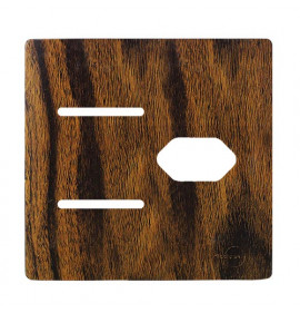 Placa p/ 2 Interruptores + tomada 4x2 - Novara Ebano 